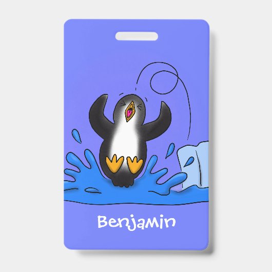 Niedliche Pinguin-Cartoon-Illustration Ausweis (Front)