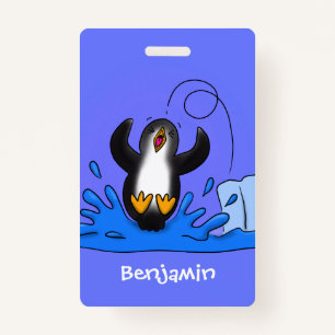 Niedliche Pinguin-Cartoon-Illustration Ausweis