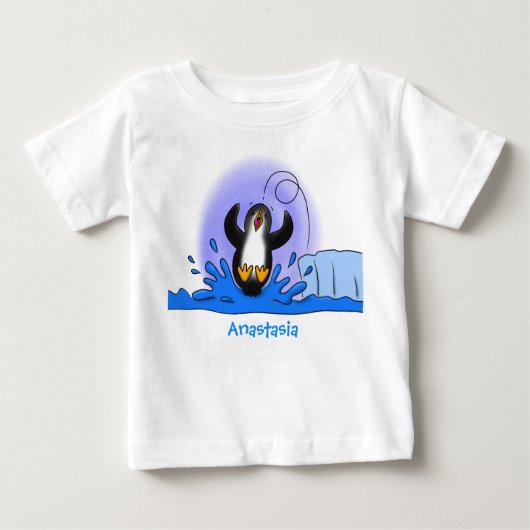 Niedliche Pinguin-Cartoon-Illustration Baby T-shirt (Vorderseite)