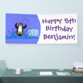 Niedliche Pinguin-Cartoon-Illustration Banner (Messe)