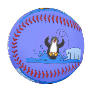 Niedliche Pinguin-Cartoon-Illustration Baseball
