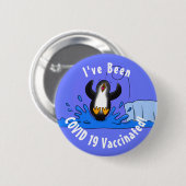 Niedliche Pinguin-Cartoon-Illustration Button (Vorne & Hinten)