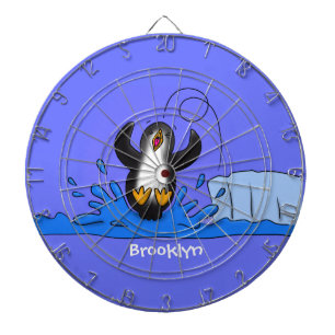 Niedliche Pinguin-Cartoon-Illustration Dartscheibe