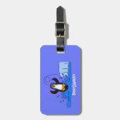 Niedliche Pinguin-Cartoon-Illustration Gepäckanhänger (Vorderseite vertikal)