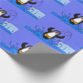 Niedliche Pinguin-Cartoon-Illustration Geschenkpapier (Ecke)