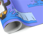 Niedliche Pinguin-Cartoon-Illustration Geschenkpapier (Rolleneckpunkt)