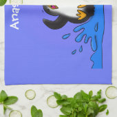 Niedliche Pinguin-Cartoon-Illustration Geschirrtuch (Gefaltet)