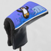 Niedliche Pinguin-Cartoon-Illustration Golf Headcover (3/4 Vorderseite)