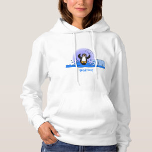 Niedliche Pinguin-Cartoon-Illustration Hoodie
