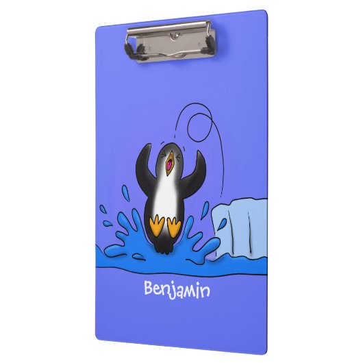 Niedliche Pinguin-Cartoon-Illustration Klemmbrett (Links)