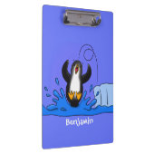 Niedliche Pinguin-Cartoon-Illustration Klemmbrett (Rechts)