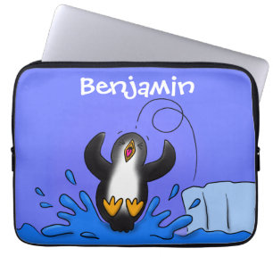 Niedliche Pinguin-Cartoon-Illustration Laptopschutzhülle