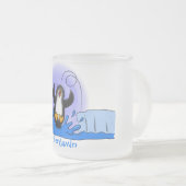 Niedliche Pinguin-Cartoon-Illustration Mattglastasse (VorderseiteRechts)