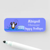 Niedliche Pinguin-Cartoon-Illustration Namensschild (Beispiel)