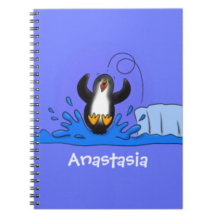 Niedliche Pinguin-Cartoon-Illustration Notizblock