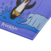 Niedliche Pinguin-Cartoon-Illustration Schneidebrett (Ecke)
