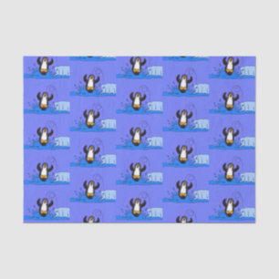 Niedliche Pinguin-Cartoon-Illustration Seidenpapier