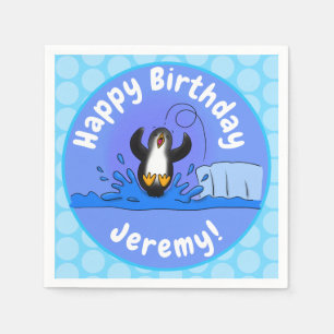 Niedliche Pinguin-Cartoon-Illustration Serviette