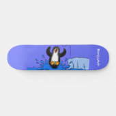Niedliche Pinguin-Cartoon-Illustration Skateboard (Horizontal)