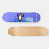Niedliche Pinguin-Cartoon-Illustration Skateboard (Horizontal)