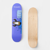 Niedliche Pinguin-Cartoon-Illustration Skateboard (Vorderseite)