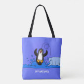 Niedliche Pinguin-Cartoon-Illustration Tasche (Rückseite)