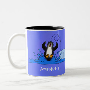 Niedliche Pinguin-Cartoon-Illustration Zweifarbige Tasse