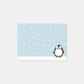 Niedliche Pinguin-Cartoon-Schneeflocken Post-it Klebezettel