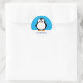 Niedliche Pinguin-Cartoon-Schneeflocken Runder Aufkleber (Tasche)