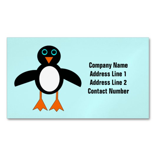 Niedliche Pinguin Custom Business Cards Magnetische Visitenkarte (Vorderseite)