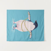 Niedliche Pinguin Dieting Blue Wandteppich (Vorderseite (Horizontal))