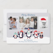 Niedliche Pinguin-Familie Fotovorlage Weihnachten (Vorderseite)