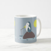 Niedliche Pinguin-Fischerei-Illustration Kaffeetasse (VorderseiteRechts)