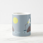 Niedliche Pinguin-Fischerei-Illustration Kaffeetasse (Mittel)