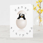 Niedliche Pinguin-Geburtstagskarte Karte (Gelbe Blume)