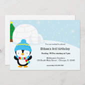 Niedliche Pinguin-Geburtstagsparty Einladung (Vorne/Hinten)