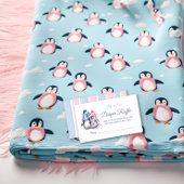 Niedliche Pinguin Gender Reveal Game Diaper Raffle Begleitkarte