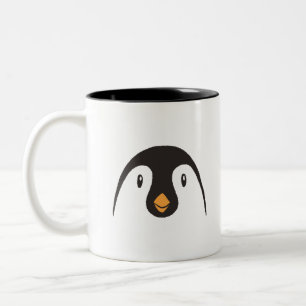Niedliche Pinguin-Gesichter Zweifarbige Tasse