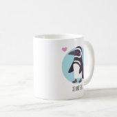 Niedliche Pinguin Girlfriend Matching Personalisie Kaffeetasse (VorderseiteRechts)
