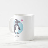 Niedliche Pinguin Girlfriend Matching Personalisie Kaffeetasse (Vorderseite Links)