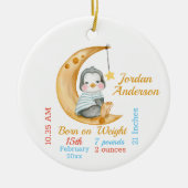 Niedliche Pinguin Half Moon Babys Keramik Ornament (Vorne)
