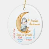 Niedliche Pinguin Half Moon Babys Keramik Ornament (Links)