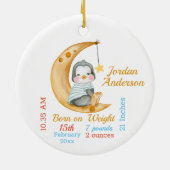Niedliche Pinguin Half Moon Babys Keramik Ornament (Hinten)