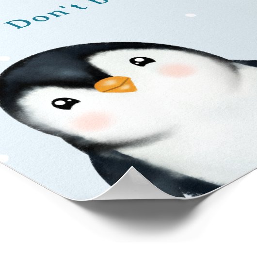 Niedliche Pinguin-Iglus für Kleinkinder-Dusche Poster (Ecke)