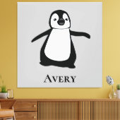 Niedliche Pinguin-Illustration Schwarz/Weiß Leinwanddruck (Insitu (Wohnzimmer))