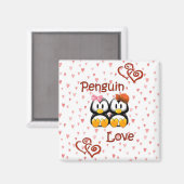 Niedliche Pinguin Liebe Herz Magnet 2 (Vorderseite/Rückseite)