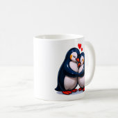 Niedliche Pinguin-Liebe Kaffeetasse (VorderseiteRechts)