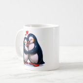 Niedliche Pinguin-Liebe Kaffeetasse (Vorderseite Links)