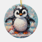 Niedliche Pinguin-Ornament Keramik Ornament (Vorne)