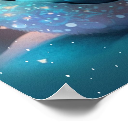 Niedliche Pinguin-Schlafstars Moon Art Kinderzimme Poster (Ecke)